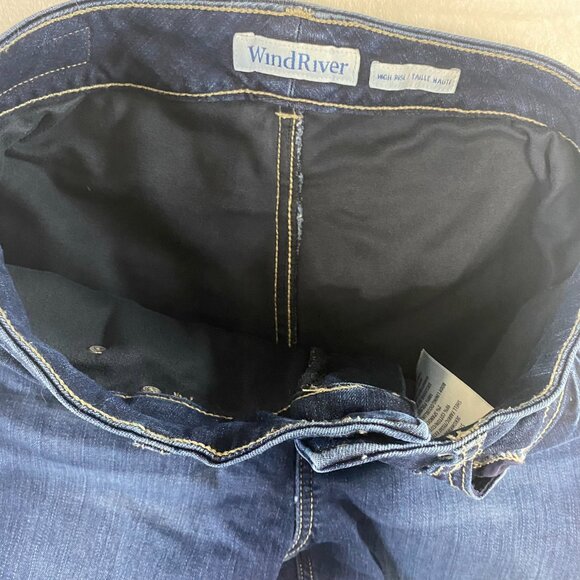 Ladies Dark Wash High Rise Demin Fleece Lined Jeans 2 x 27 - Picture 9 of 12